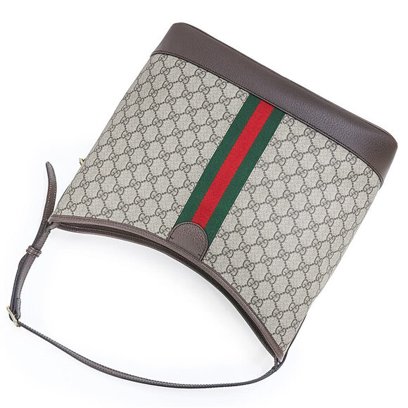 Gucci Ophidia Tote Bag GG Supreme Beige Ebony Brown Web Stripe - Picture 6 of 9